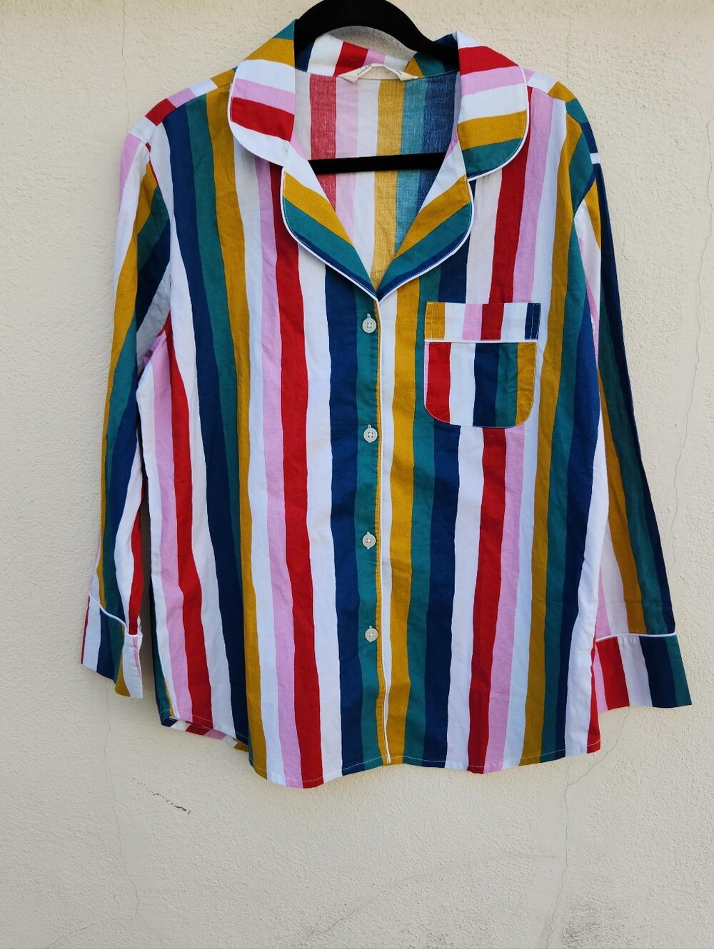Anthropologie PRINTFRESH 100% Organic Cotton Striped Pajama Set Mutli - Picture 3 of 9